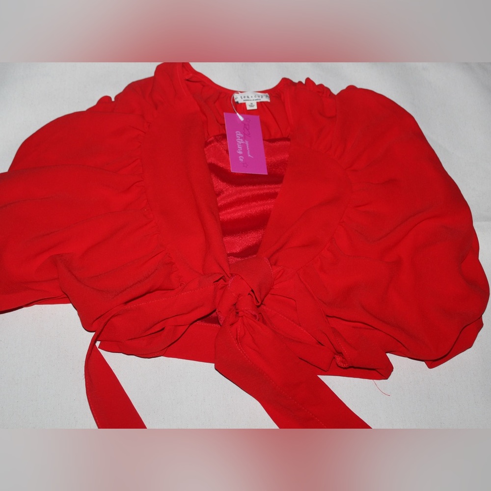 Perfect red tie cropped top